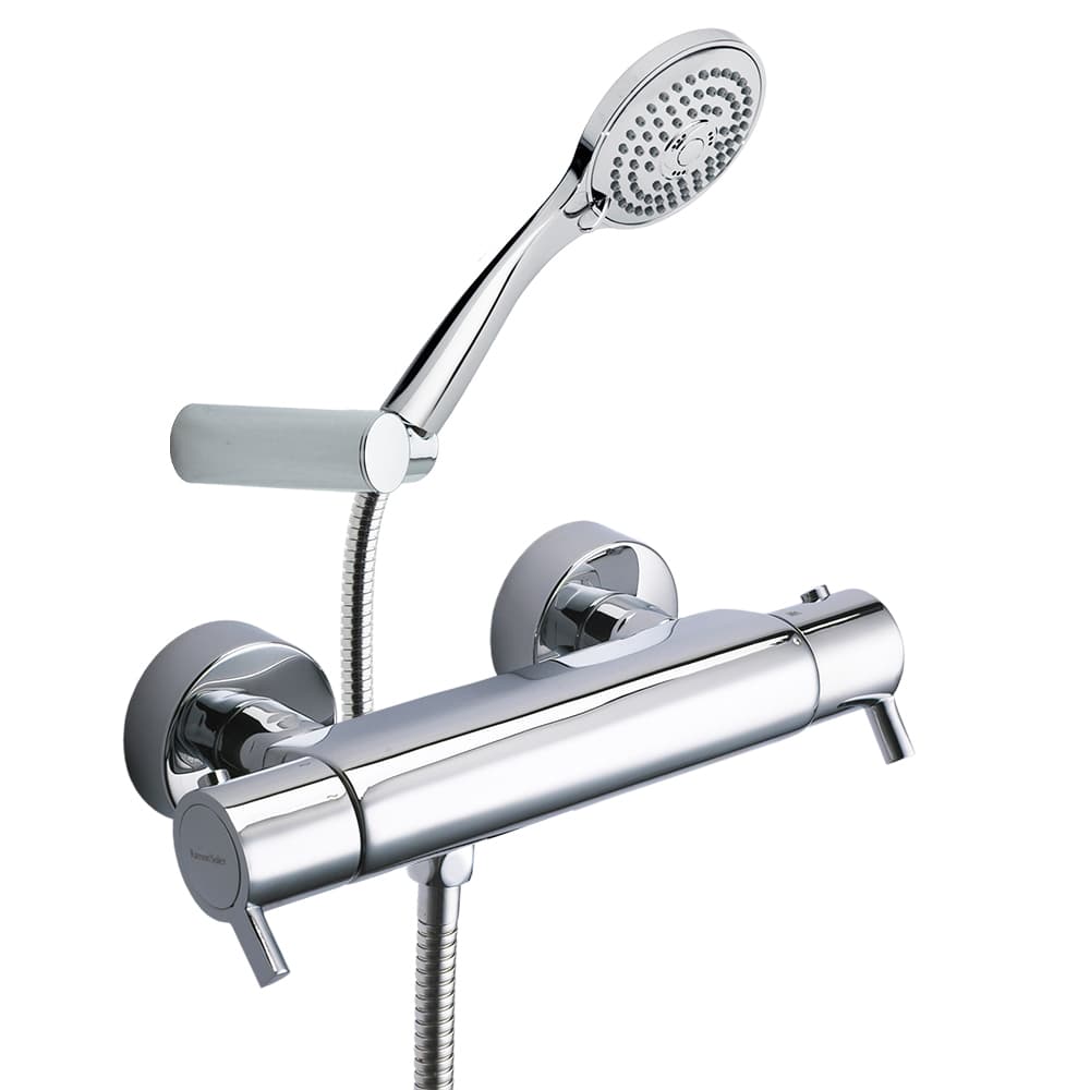 Drako, mitigeur thermostatique de douche chromé, avec ensemble de douche