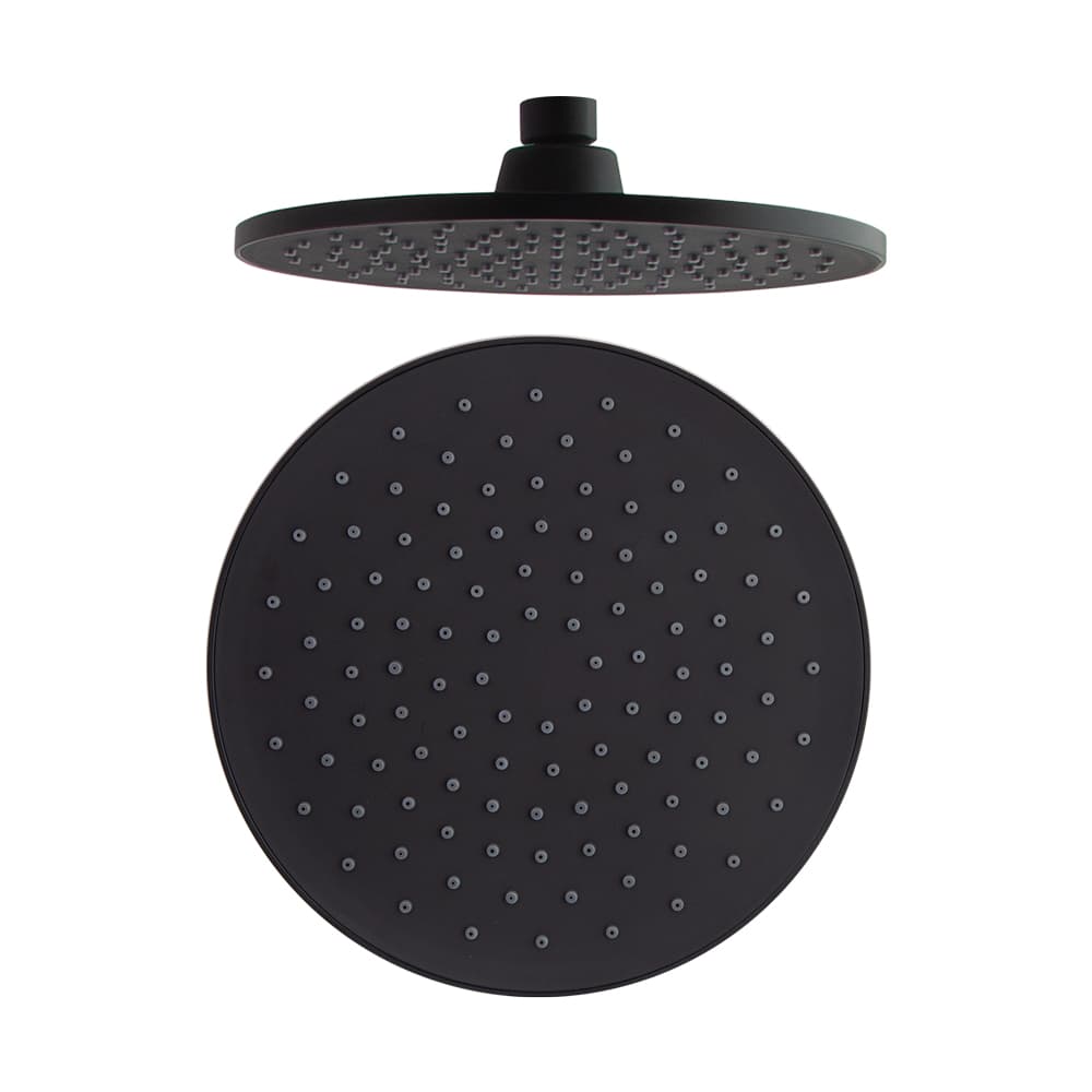 Hidroterapia, chuveiro fixo redondo de Ø230mm, Preto mate