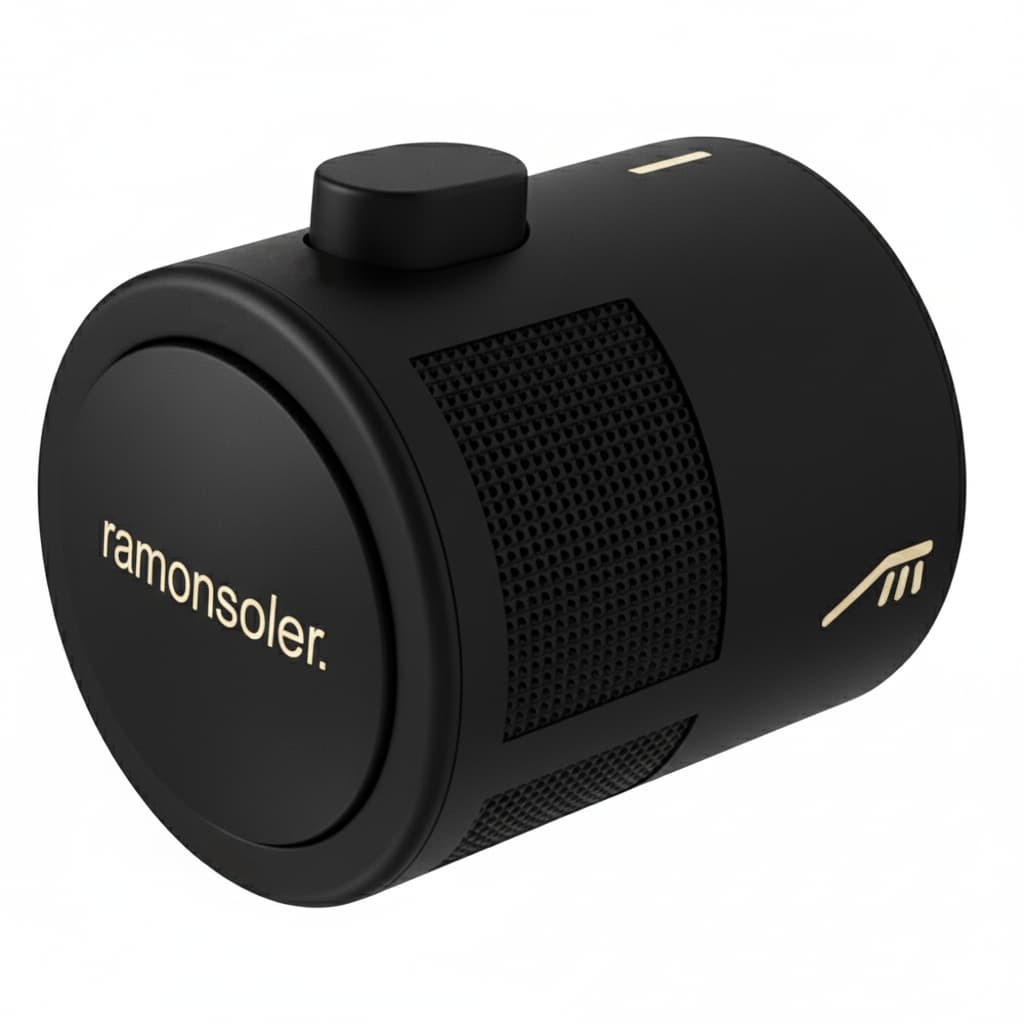 Termotech, volante para rociador y teleducha, Negro mate