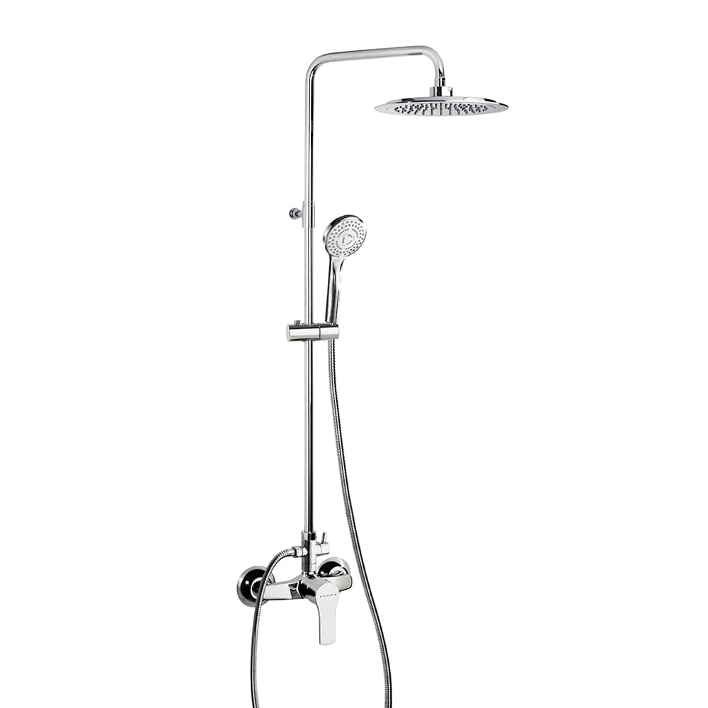 Titanium, Breeam, colonna doccia telescopica monocomando con soffione ABS da Ø240 mm, Cromo