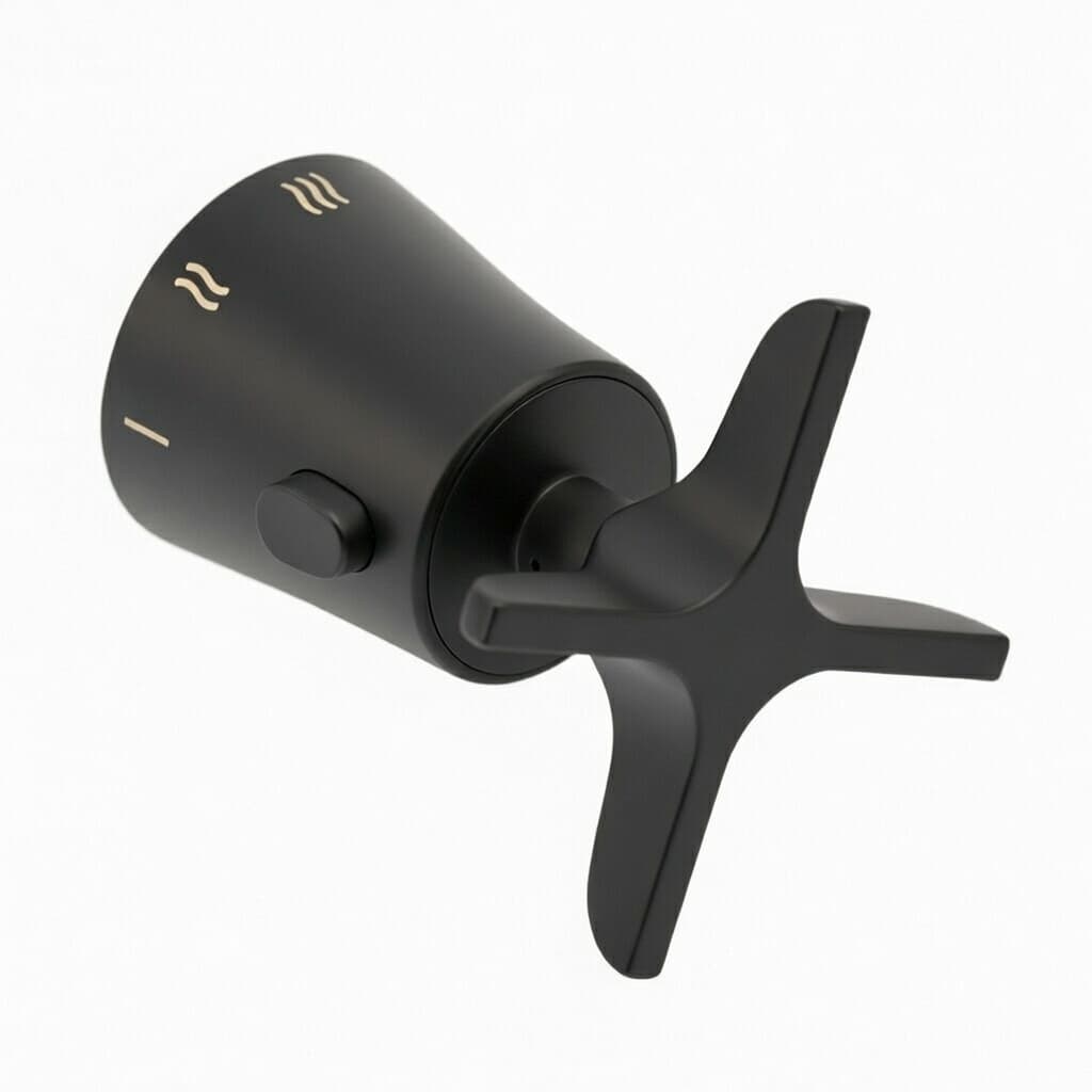 Adagio, cross handle set for flow control, Matt black