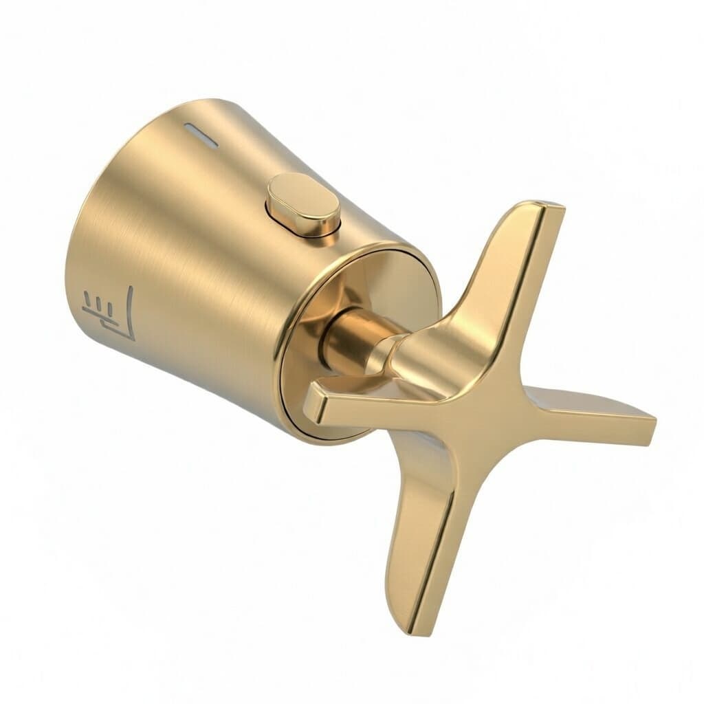 Adagio, cross handle set for shower head/hand shower diverter, Brushed gold