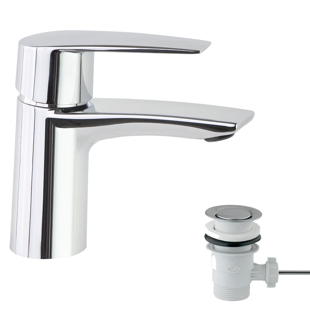 Civic, Breeam, aixeta monocomandament de lavabo, obertura en fred amb vàlvula automàtica 1¼" 5L, Crom