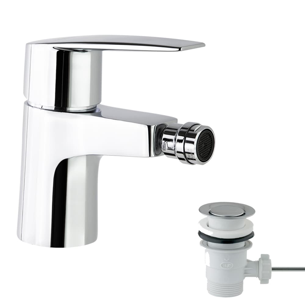 Civic, aixeta monocomandament de bidet, amb vàlvula automàtica 1¼", Crom