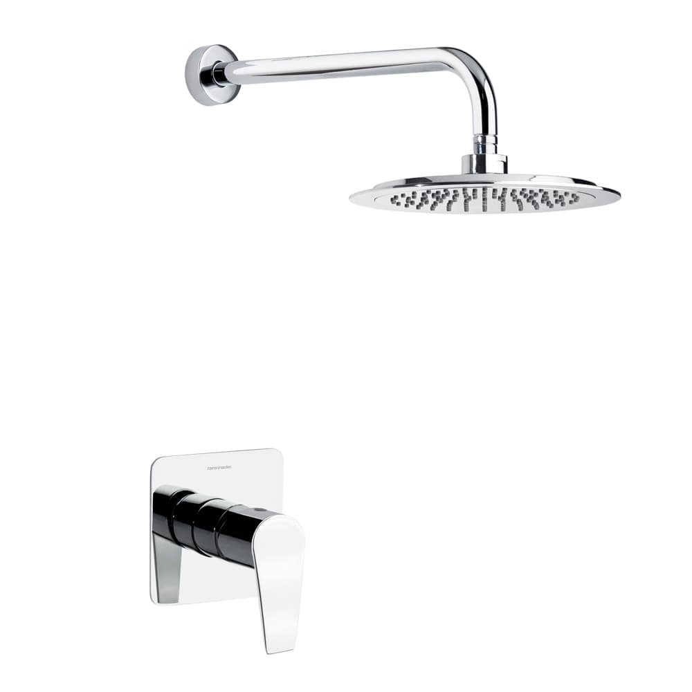 Civic, Breeam, conjunto monomando empotrado metálico de 1 vía con rociador de Ø240mm, Cromo
