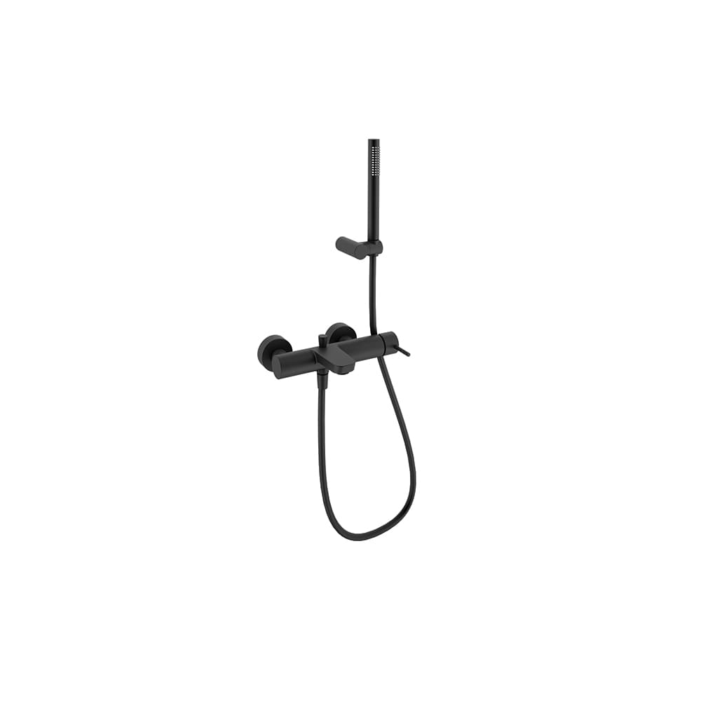 Odisea, conjunto monomando de baño-ducha con equipo de ducha, Negro mate