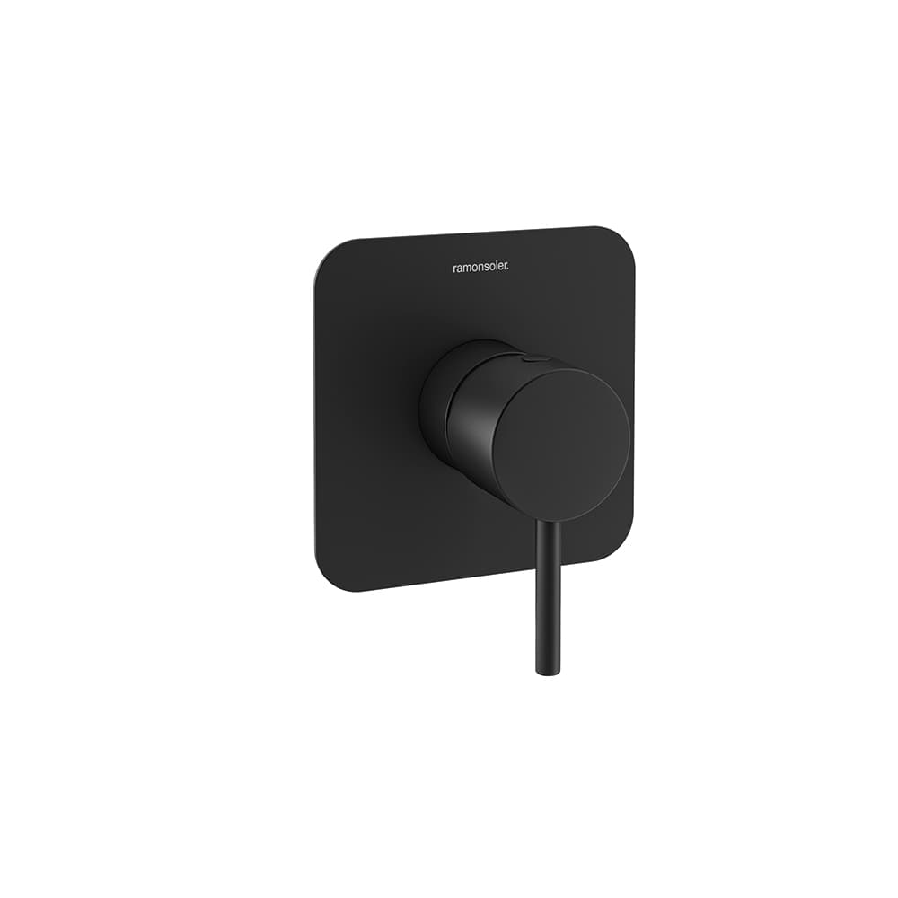 Odisea, monomando de ducha empotrado 1 vía, Negro mate