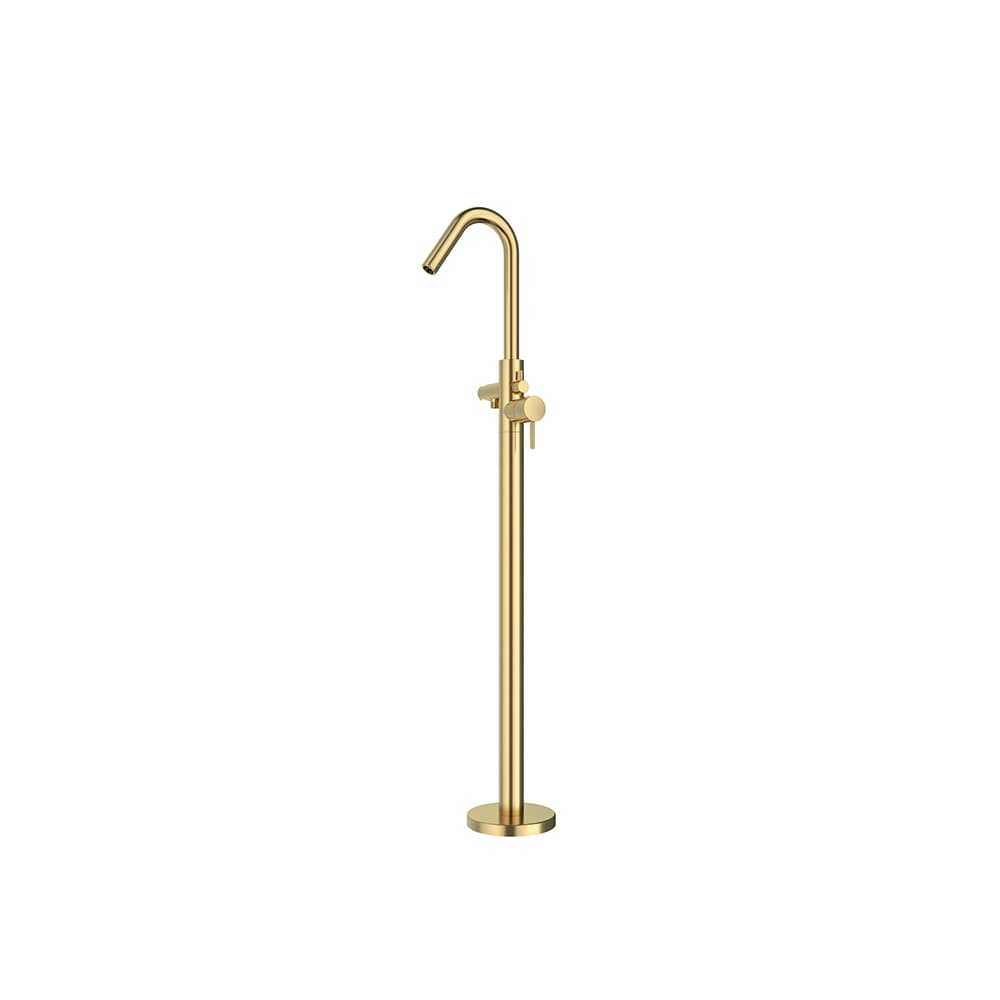Odisea, floor-standing bath mixer, Brushed gold