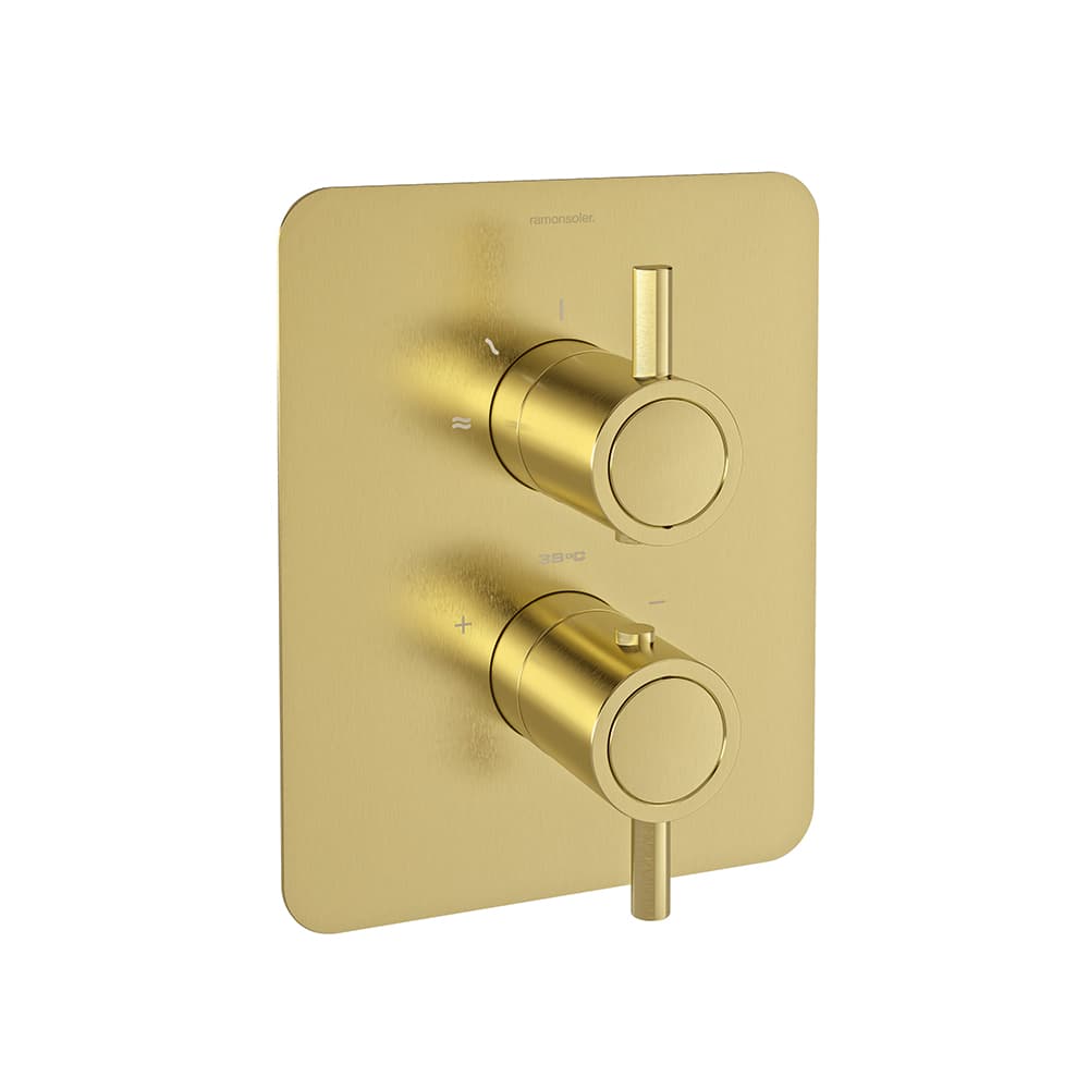 Odisea, concealed 2-way thermostatic shower mixer, Brushed gold