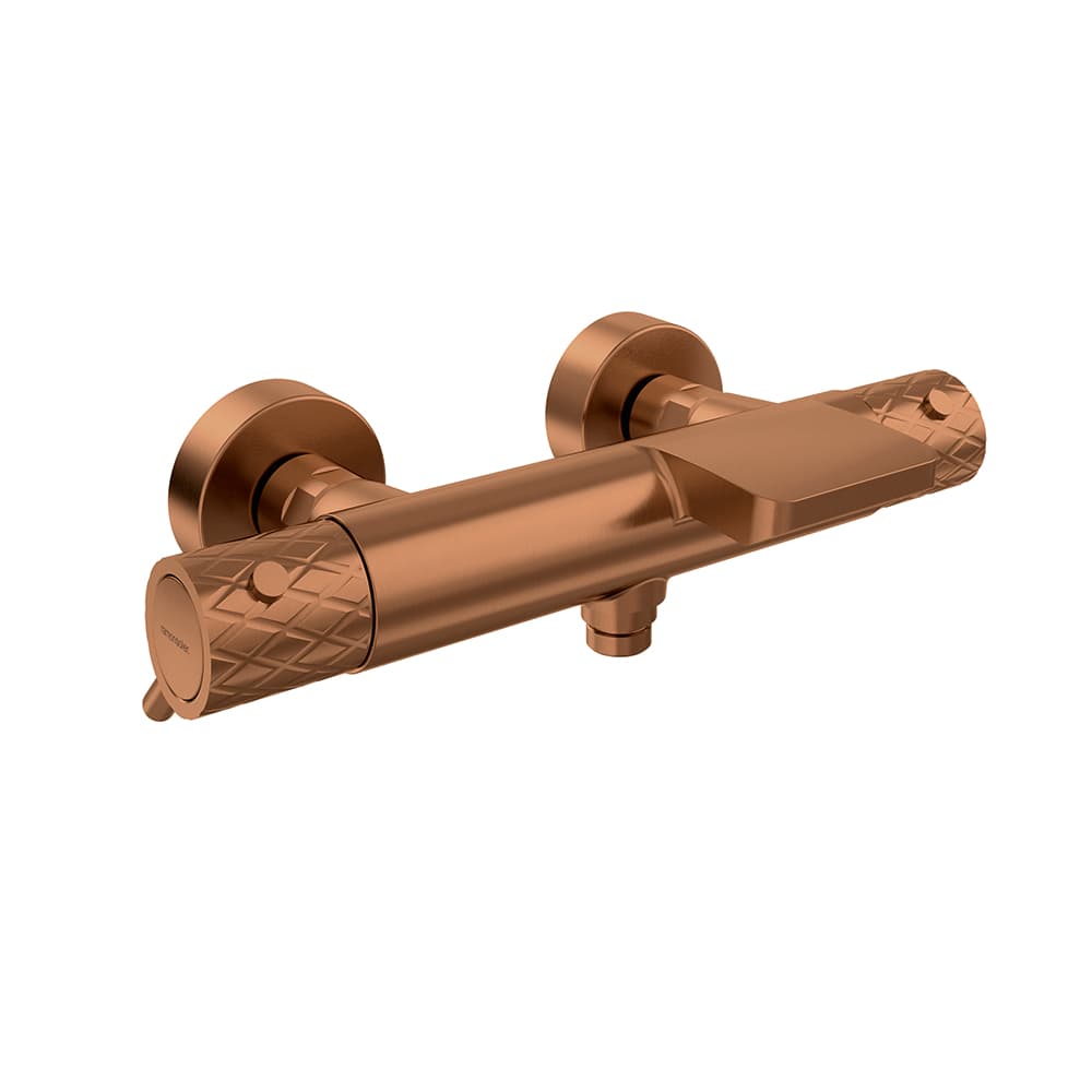 Odisea - joya, thermostatic bath mixer, Brushed copper