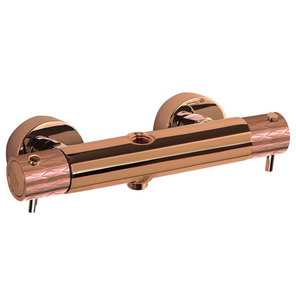 Odisea - joya, wall-mounted thermostatic shower mixer, Brushed copper