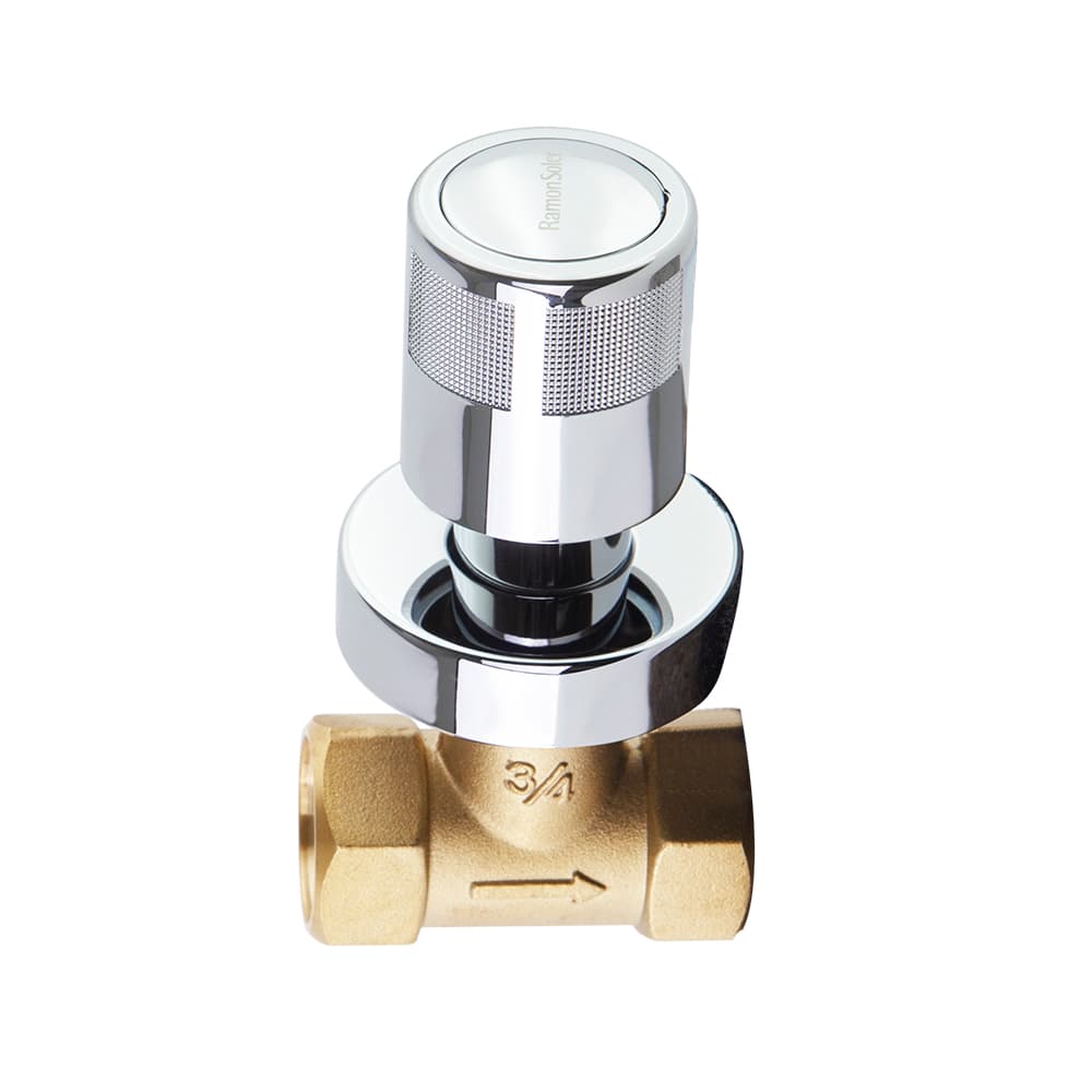 Termotech, llave de paso universal azul de 3/4’’, Cromo