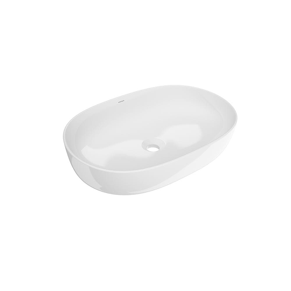 Kendra, lavabo ovalado sobre encimera,, Blanco