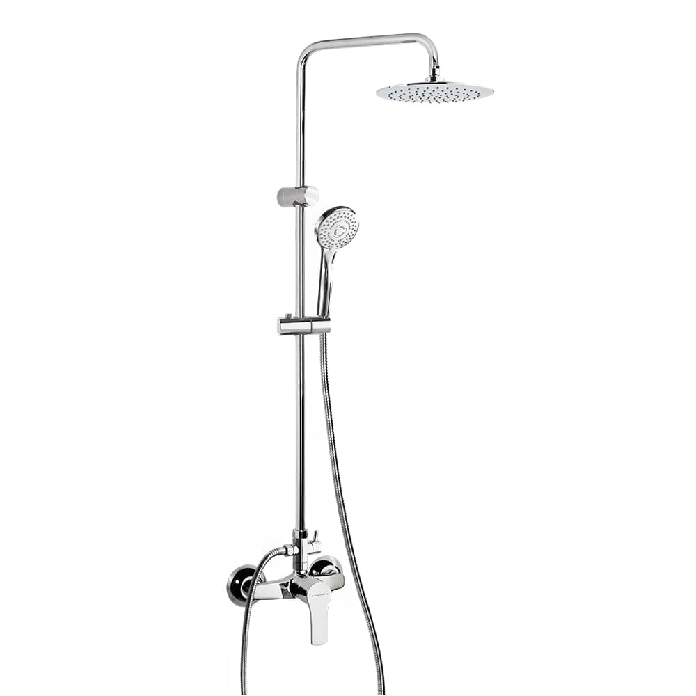 Titanium, Breeam, colonna doccia fissa monocomando con soffione Ø240 mm, Cromo