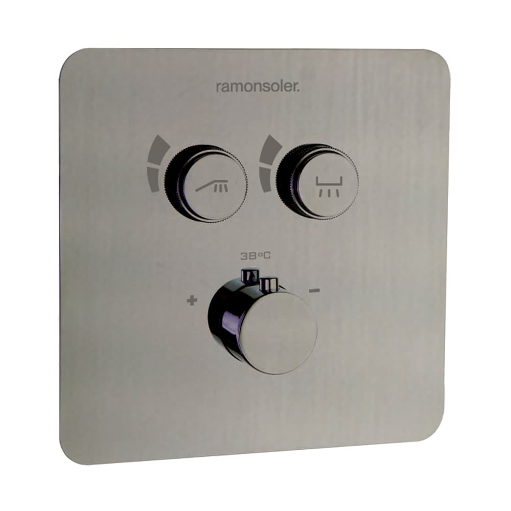 Rs smart, Unterputz-Thermostat-Set mit 2 Wegen, Nickel gebürstet