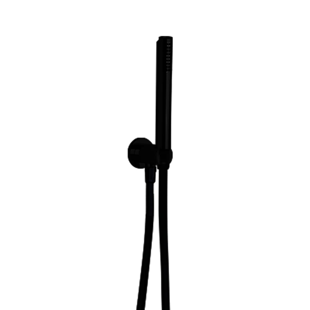 Hidroterapia, conjunto de ducha de pared con ducha de mano cilíndrica, Negro mate