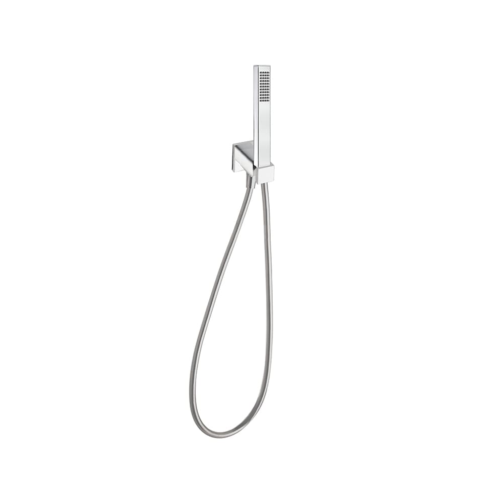 Hidroterapia, conjunto de ducha de pared con ducha de mano y codo con soporte, Cromo