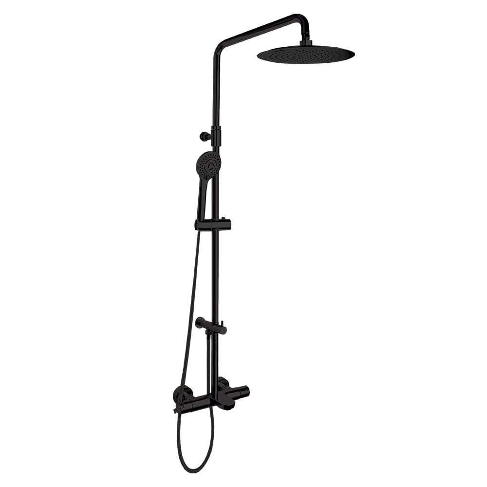 Blautherm, bath shower column, Matt black