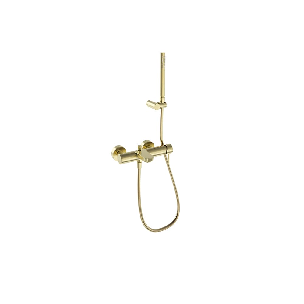 Odisea, Breeam, bath shower mixer with shower set, Brushed gold