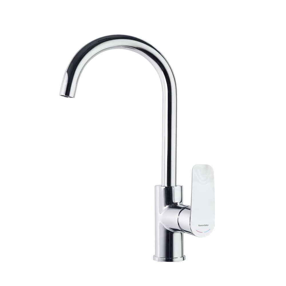 New fly, Breeam, monomando de fregadero vertical con con caño cisne S2, Chrome