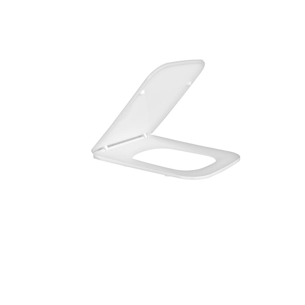 Alma, tapa y asiento caida amortiguada de inodoro suspendido, Blanco
