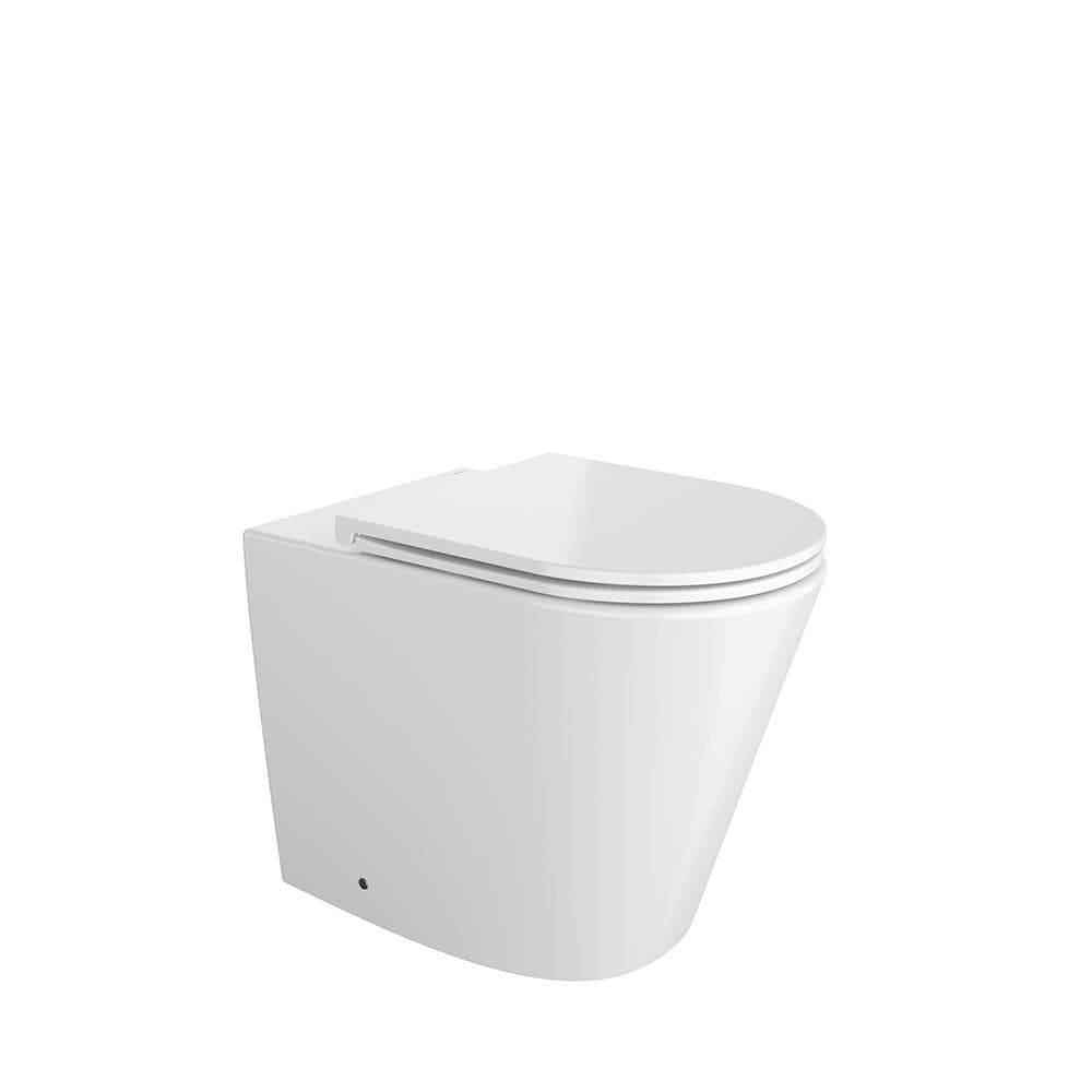 Aquitania, conjunto de inodoro empotrable adosado, Blanco