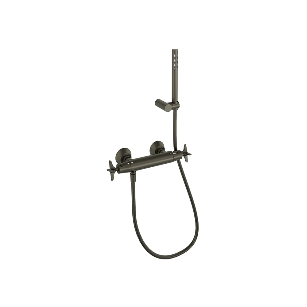 Adagio, thermostatic shower mixer with shower set, Graphite