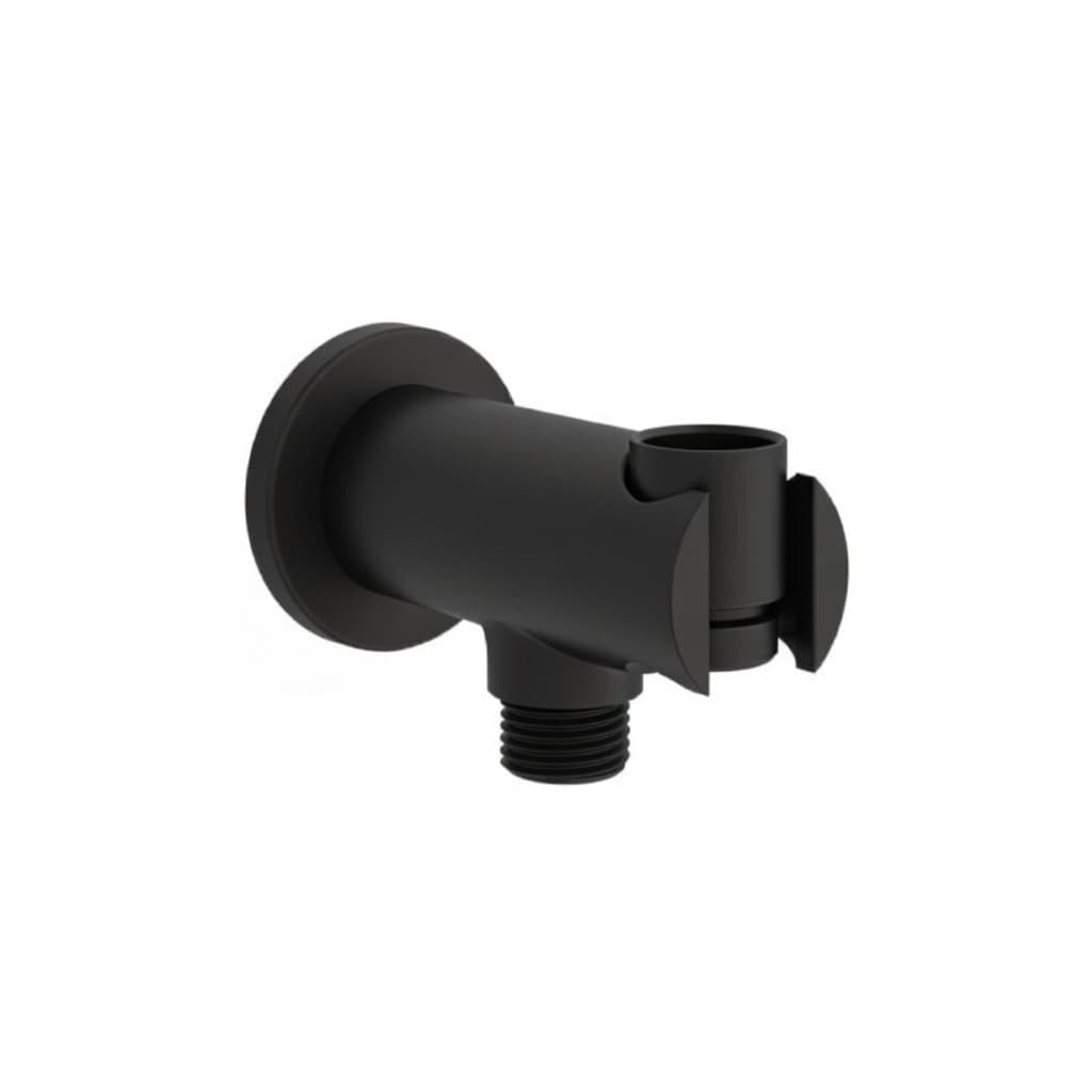 Wc, llave de paso cierre automático, Negro mate