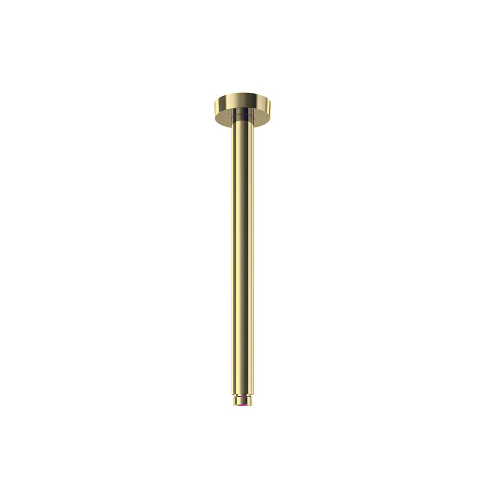 Hidroterapia, braccio doccia rotondo a soffitto da 300mm, Oro spazzolato