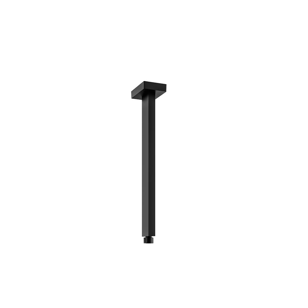 Hidroterapia, brazo de ducha cuadrado para techo de 150 mm, Negro mate