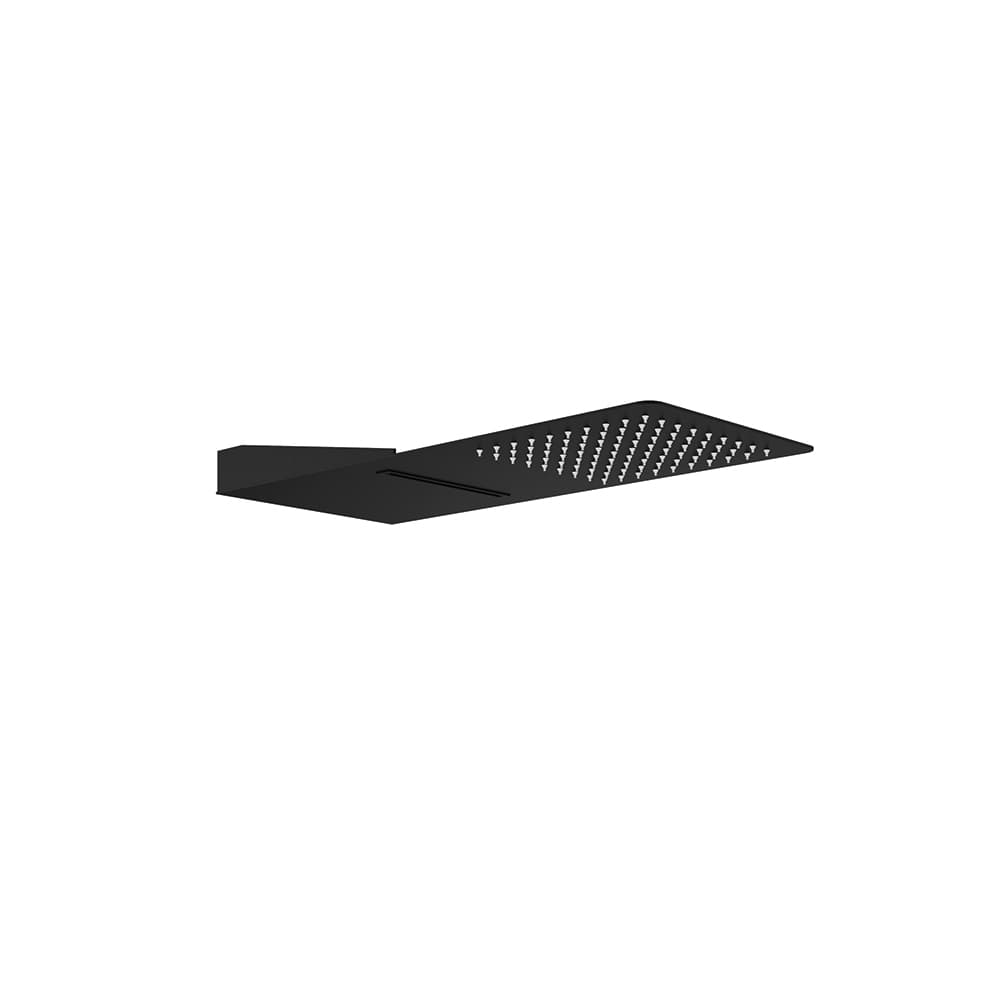 Hidroterapia, ruixador rectangular de paret amb efecte pluja i cascada, Negre mat