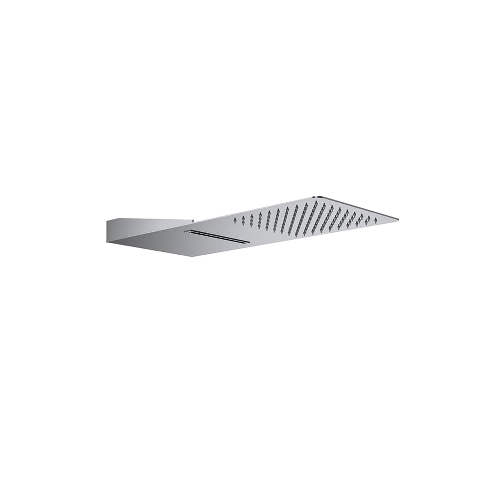 Hidroterapia, rociador rectangular de pared con efecto lluvia y cascada, Cromo