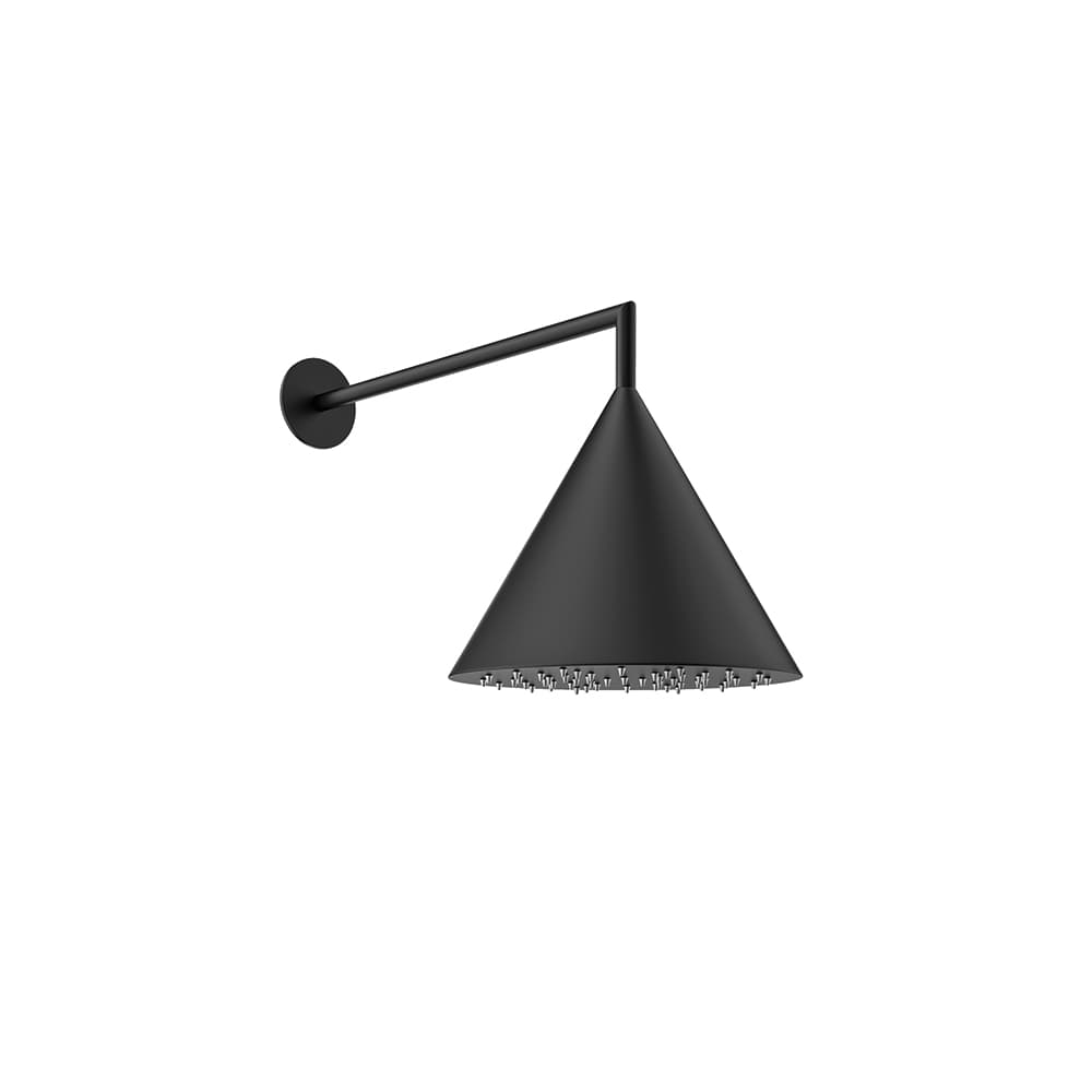 Hidroterapia, Breeam, conjunto de brazo de pared con rociador cónico de Ø200mm, Negro mate