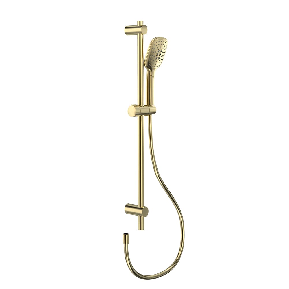 Hidroterapia, Barra de ducha Universal 70cm con accesorios, oro cepillado., Oro cepillado