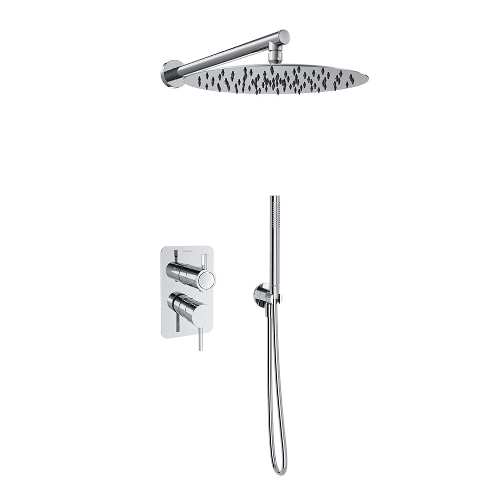 Odisea, concealed 2-way shower mixer set with 300mm shower head, Chrome