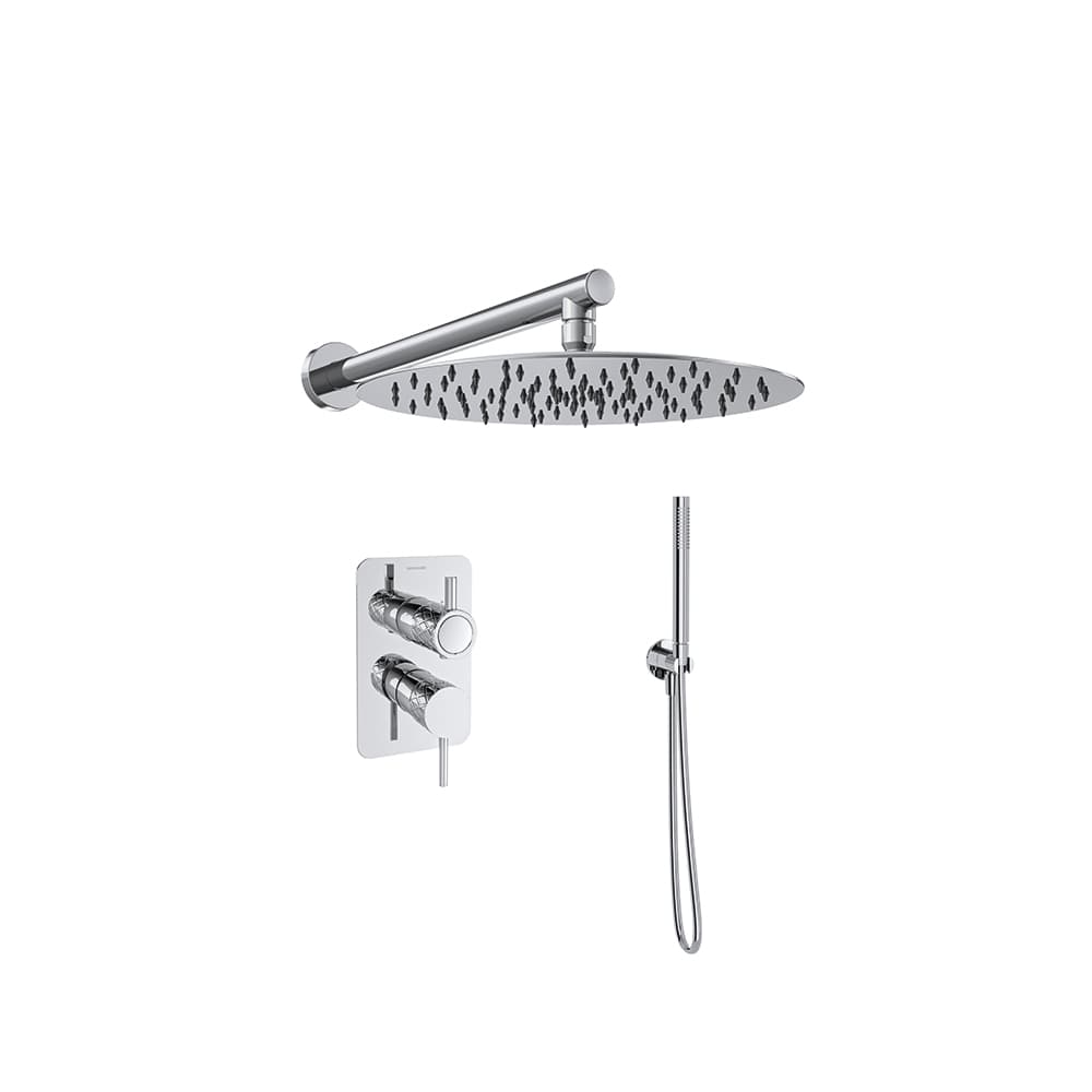 Odisea - joya, Odisea Joya, concealed 2-way mixer set with Ø300 mm metal shower head, chrome