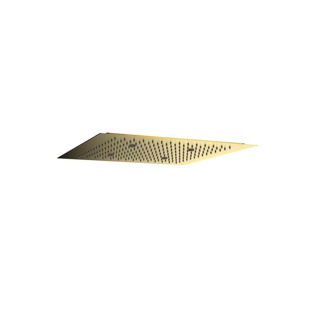Hidroterapia, ruixador encastat quadrat de 450mm, Or raspallat