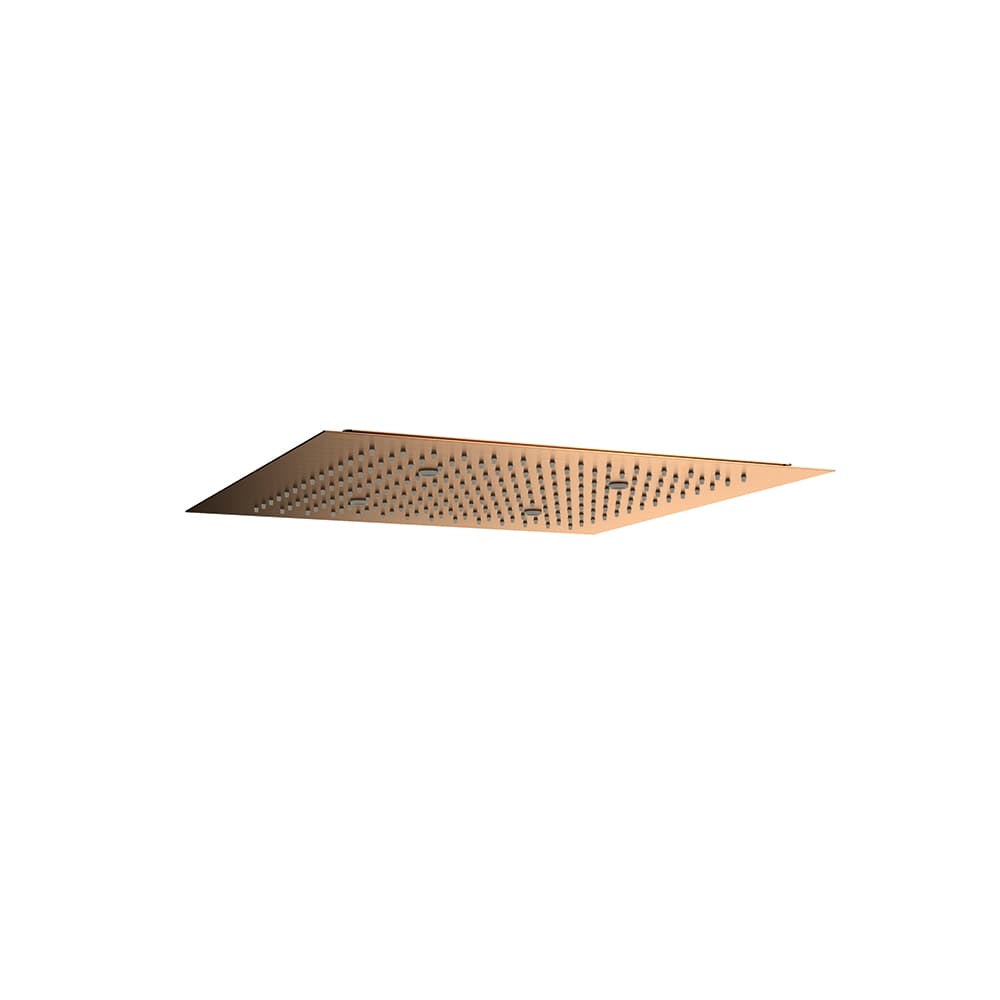Hidroterapia, ruixador encastat quadrat de 450mm, Coure raspallat