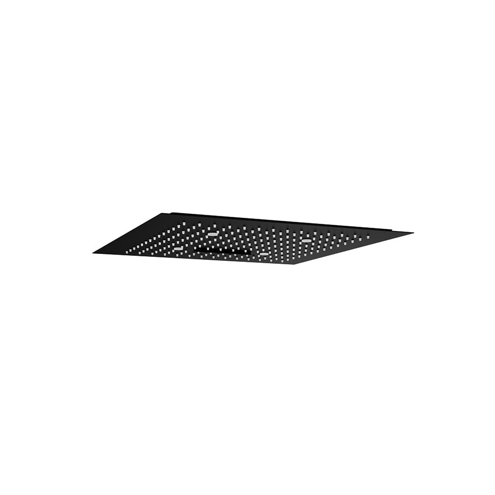 Hidroterapia, ruixador encastat quadrat amb cascada de 450mm, Negre mat