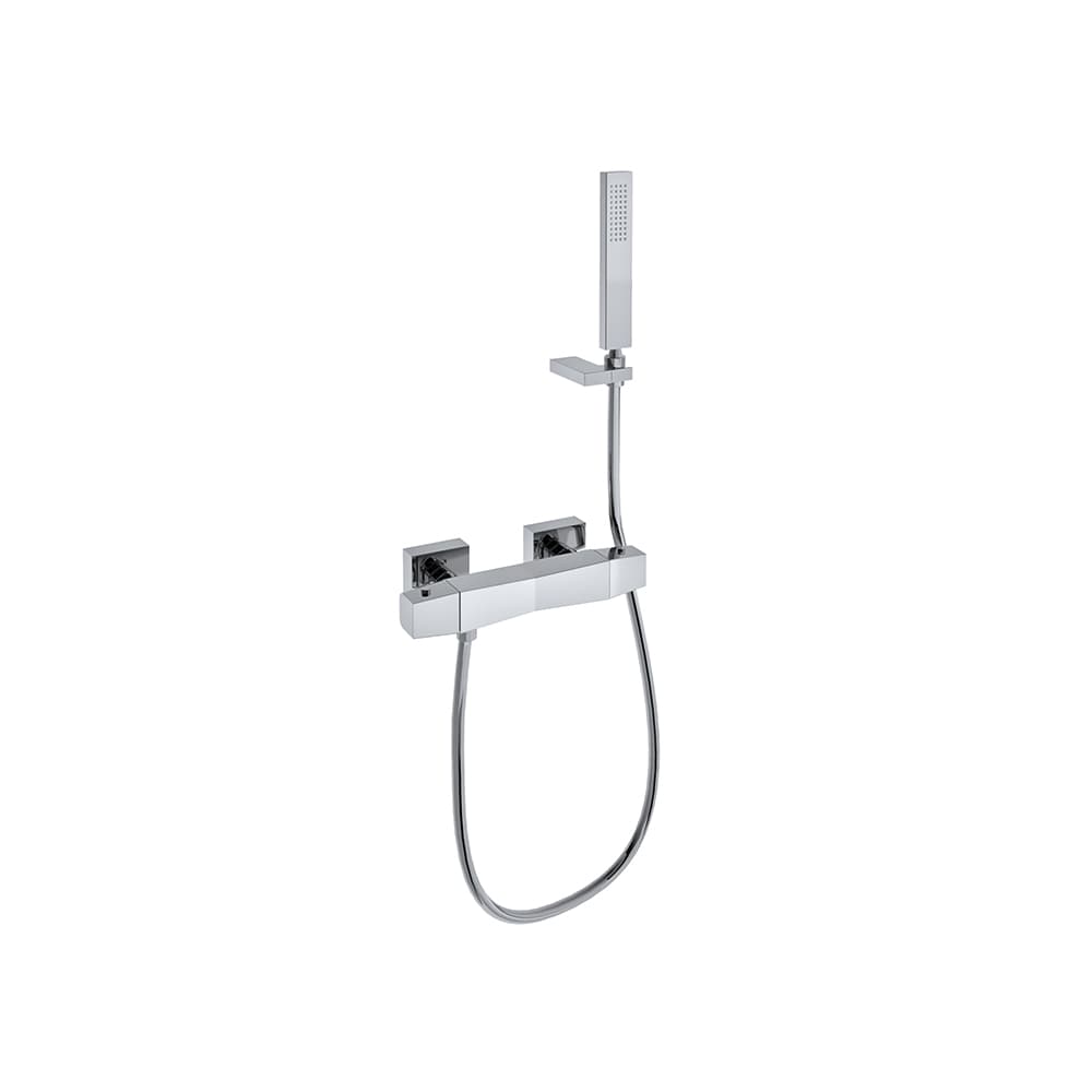 Prisma, thermostatic shower mixer with shower set, Chrome
