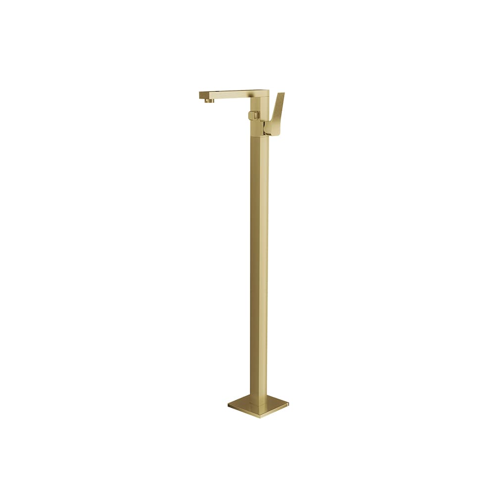 Prisma, floor-standing basin mixer, Brushed gold