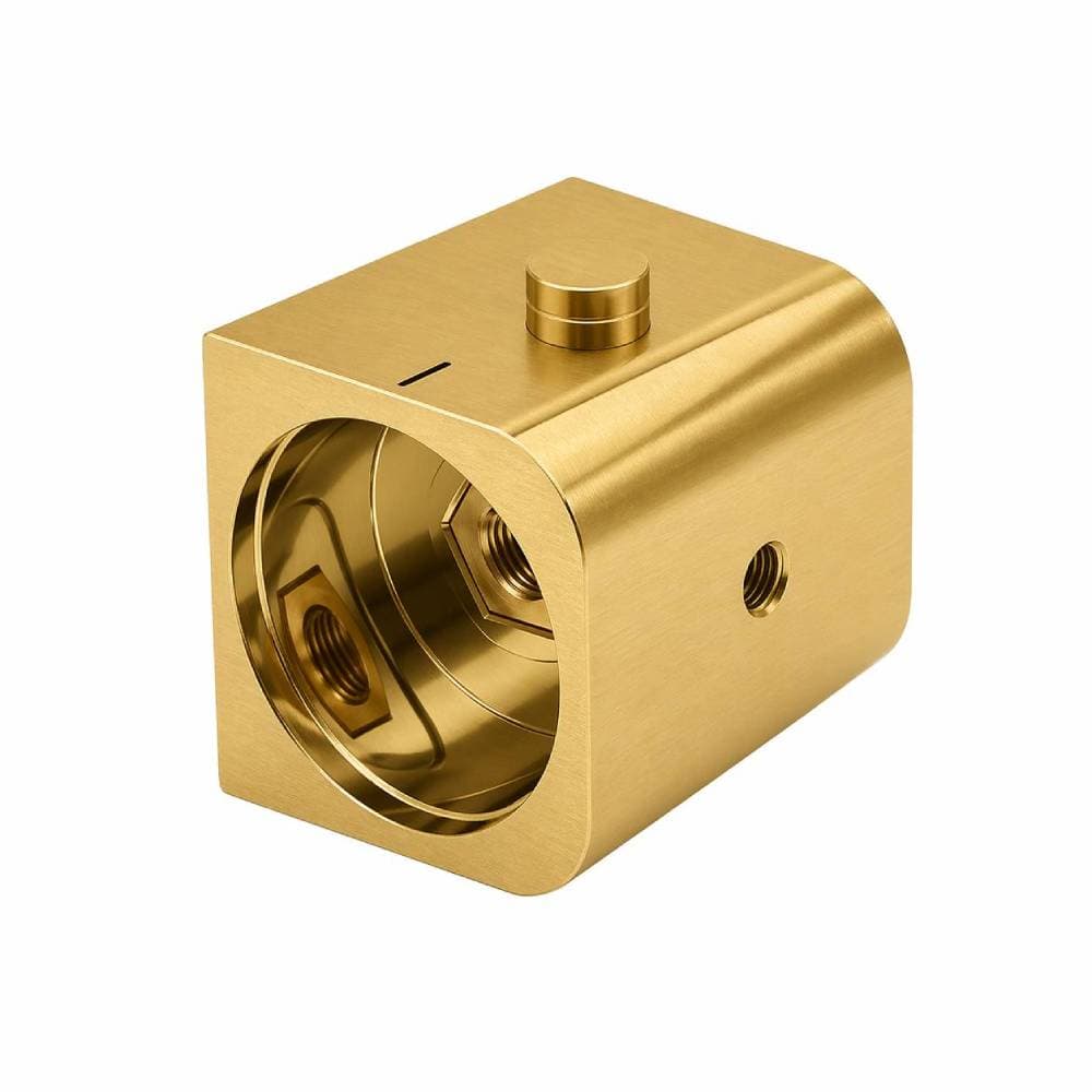 Prisma, Griff links, neutral, mit Taste, Gold gebürstet