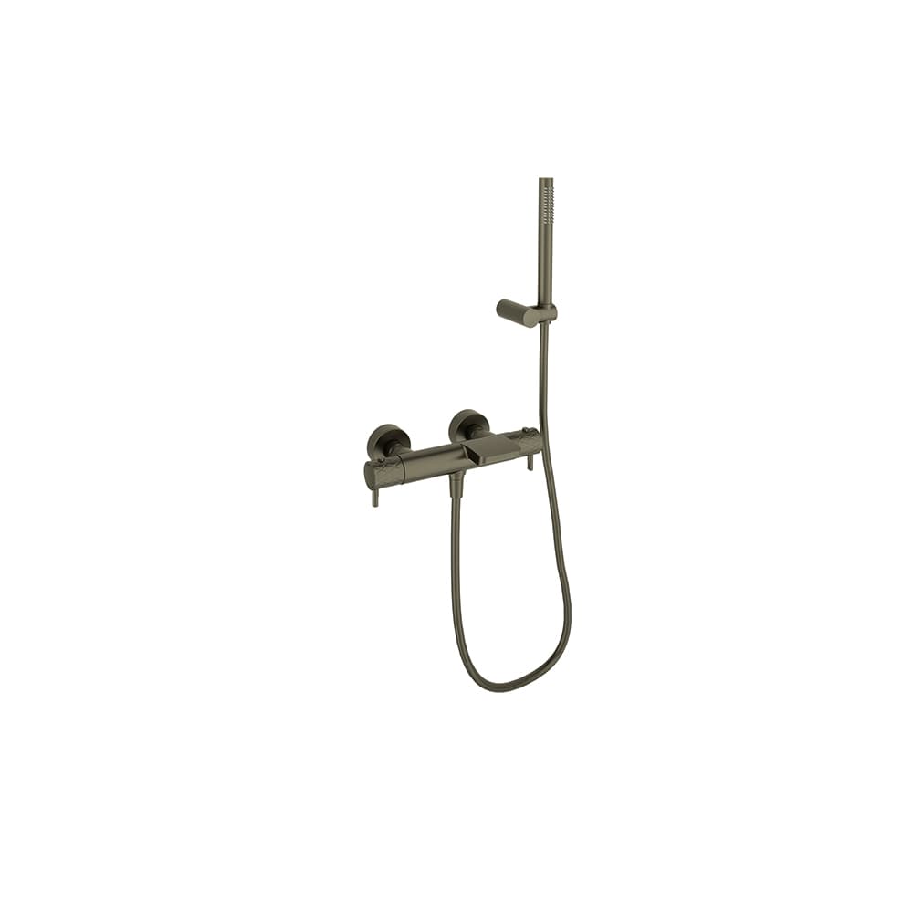 Odisea - joya, thermostatic bath mixer with shower set, Graphite