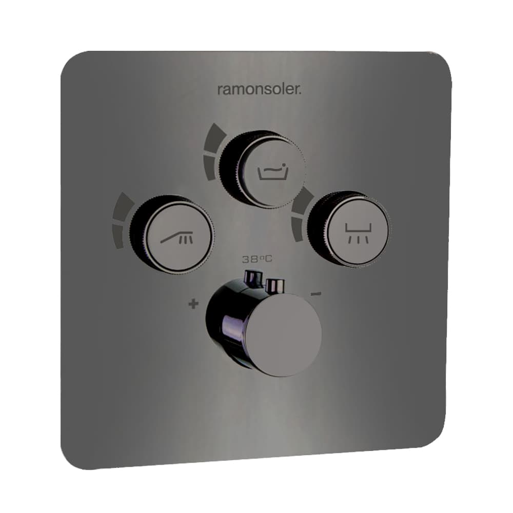 Rs smart, Unterputz-Thermostat mit 3 Wegen, Graphit