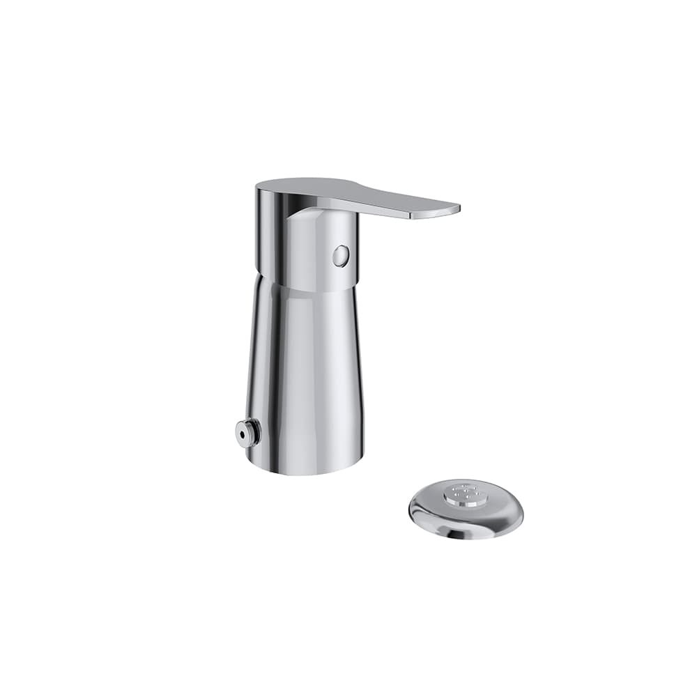Titanium, monomando para bidé de repisa con ducha S2, Cromo