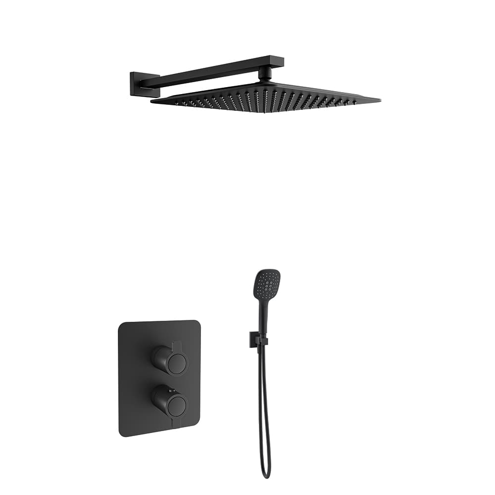 Blautherm, concealed thermostatic mixer, Matt black