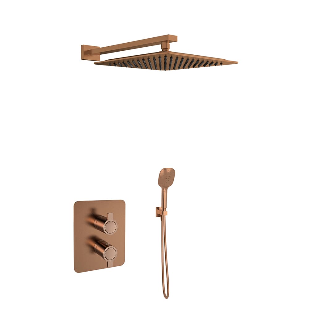 Blautherm, concealed thermostatic mixer, Brushed copper