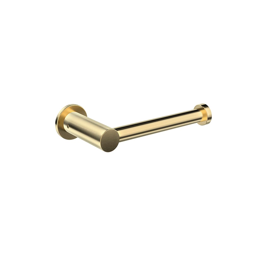 Ergos, toilet roll holder with dual installation system, Brushed gold