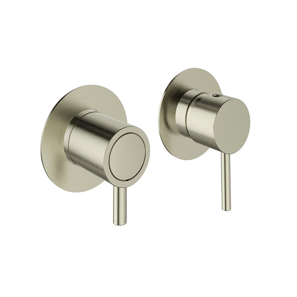 Odisea, monomando horizontal de ducha empotrado de 3 vías, Brushed nickel