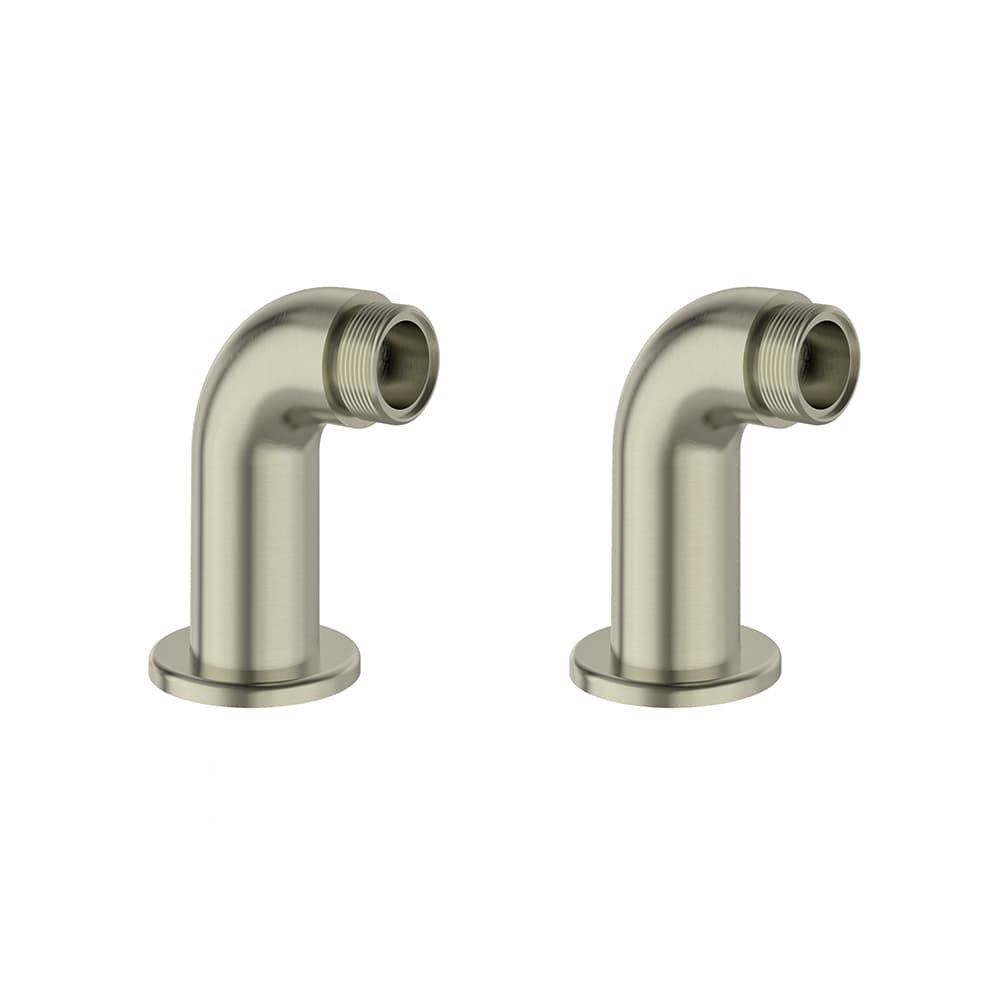 Hidroterapia, columnita de baño de G1/2" a G3/4" de 70mm, (2 uds), Niquel cepillado